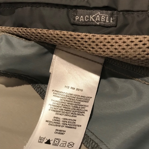 Columbia Mens Packable Rain Jacket, Sz XXL, Tan/Grey - Picture 5 of 5